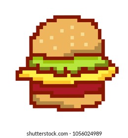 8 bit pixelart Hamburger