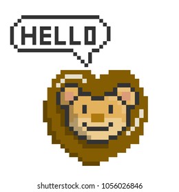 8 bit pixelart Lion