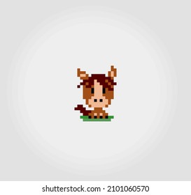 8 bit pixels horse. Animal for game assets and cross stitch patterns in vector illustrations.