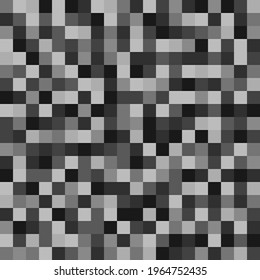 8 Bit pixels pattern. Vector pixelated colorless ornament.