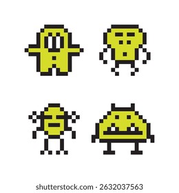 8 Bit Retro Style Alien Character Illustration Pixel Art Creature
