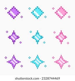 8 bit sparkling, sparkle star pixel art