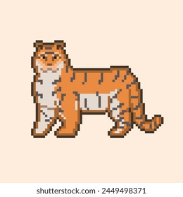 8 bit tiger icon pixel art