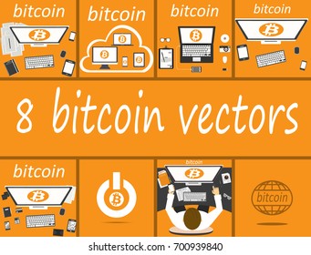 8 bitcoin vectors for web design