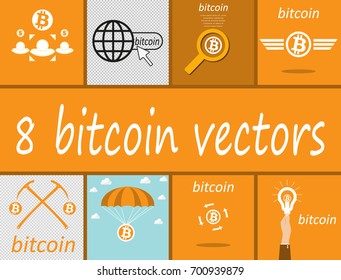 8 bitcoin vectors for web design