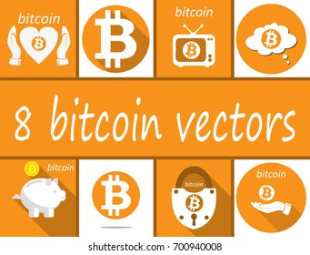 8 bitcoin vectors for web design
