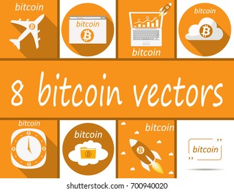 8 bitcoin vectors for web design