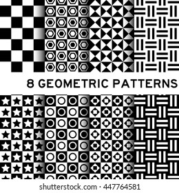 8 black and white basic geometric pattern