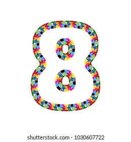 8 Block Puzzle Letter Logo Icon Design