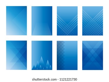 8 blue background variants A4. Vector eps 10
