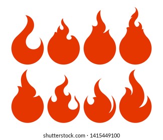 8 bonfire icon with round bottom design element 