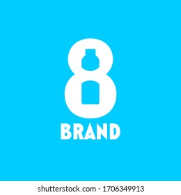 8 bottle logo design concept