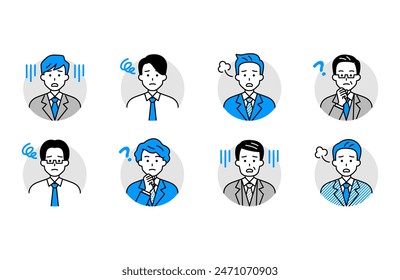 8 businessmen icon pattern (negative)