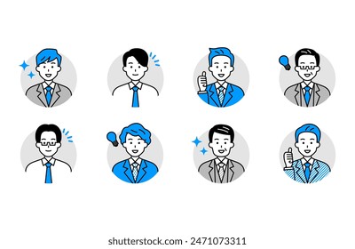 8 businessmen icon pattern (positive)
