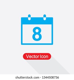 8 Calendar Icon Vector Illustration Eps10