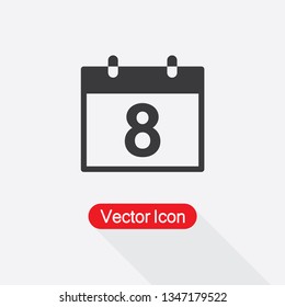 8 Calendar Icon Vector Illustration Eps10