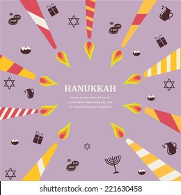 8 candles for eight days of Jewish holiday Hanikkah infographics