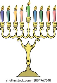 8 cans Menorah for Chanukah