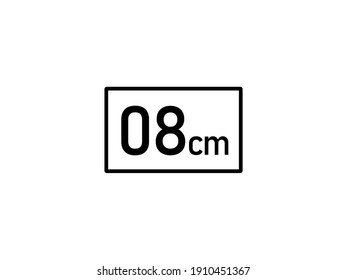 Icono de 8 centímetros ilustración vectorial, tamaño de 8 cm