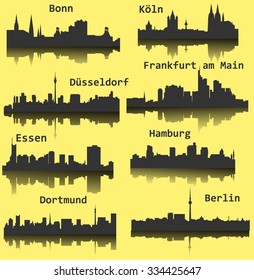 8 city in Germany, Deutschland ( Berlin, Hamburg, Essen, Dusseldorf, Dortmund, Frankfurt am Main, Bonn, Koln )