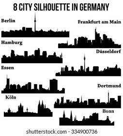 8 city in Germany, Deutschland ( Berlin, Hamburg, Essen, Dusseldorf, Dortmund, Frankfurt am Main, Bonn, Koln )