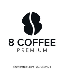 8 coffee logo icon vector template