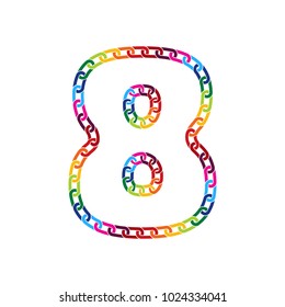 8 Colorful Link Letter Logo Icon Design