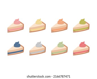 8 Colourful Buttercream Cakes, Sliced Cheesecakes, Delicious Sweet