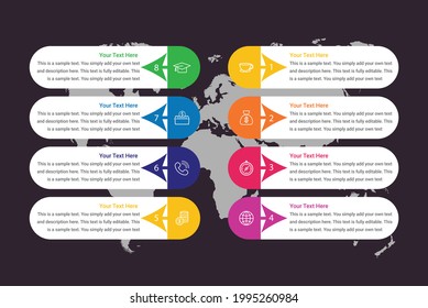 8 data infographics tab paper arrow template vector image.