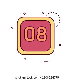 8 Date Calender icon design vector