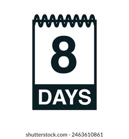 8 días calendario icono Ilustración vectorial eps