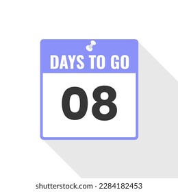 Icono de ventas de cuenta regresiva 8 días a la izquierda. Quedan 8 días para ir Banner promocional