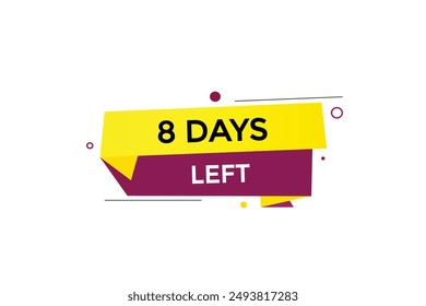 8 días left, icon, stile, timer, count down, clock, time, background, Plantilla, 8 días left Countdown, sticker, left Anuncio, business, sale, label Botón
