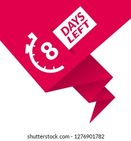 8 Days Left sign - emblem, label, badge,sticker, logo.Designed for your web site design, logo, app, UI