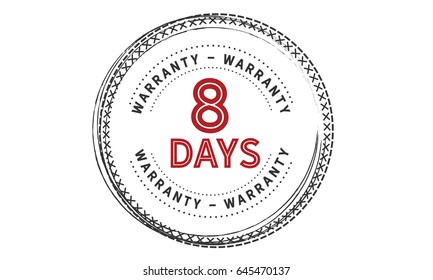 8 days warranty icon vector