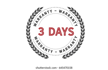 8 days warranty icon vector