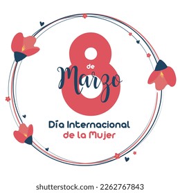 "8 de marzo día internacional de la mujer" means March 8, international women day