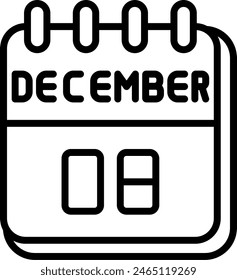 8 December Vector Line Icon Design