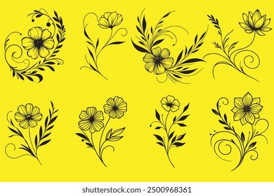 8 Decorative Flower Elements for Graphic Designers