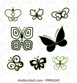 8 different  butterfly elements