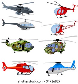 8 different helicopters.