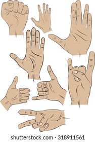 8 different positions of the hands