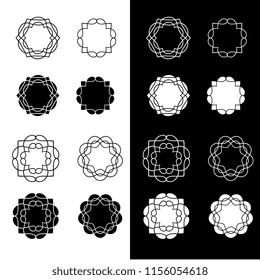 8 different styles of black and white graphic elements