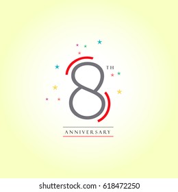 8 digit design anniversary vector icon template