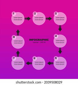 8 digits infographic. Vector. EPS 10.