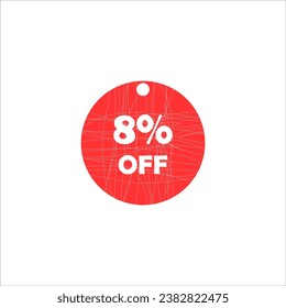 8% discount 8% off background business buy clearance design discount icon illustration label marketing off offer percent price promotion red retail sale shop sign