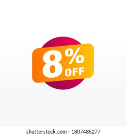 8 descuento, insignias de vectores de venta para etiquetas, , pegatinas, banners, etiquetas, etiquetas Web, nueva oferta. Banner de signo de origami de descuento