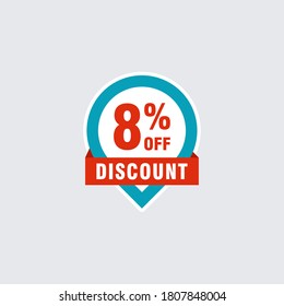 8 discount, Sales Vector badges for Labels, , Stickers, Banners, Tags, Web Stickers, New offer. Discount origami sign banner