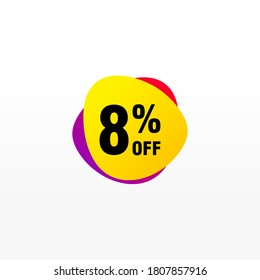 8 discount, Sales Vector badges for Labels, , Stickers, Banners, Tags, Web Stickers, New offer. Discount origami sign banner