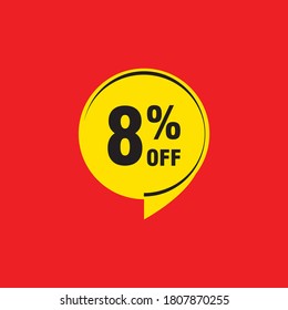 8 discount, Sales Vector badges for Labels, , Stickers, Banners, Tags, Web Stickers, New offer. Discount origami sign banner